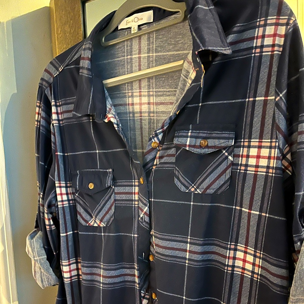 Casual Plaid T-Shirt Material Button Down Shirt
